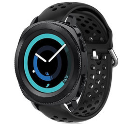 Strap-it Bracelet silicone avec trous Samsung Gear Sport (noir)