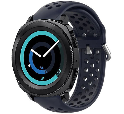 Strap-it Strap-it Bracelet silicone avec trous Samsung Gear Sport (bleu foncé)