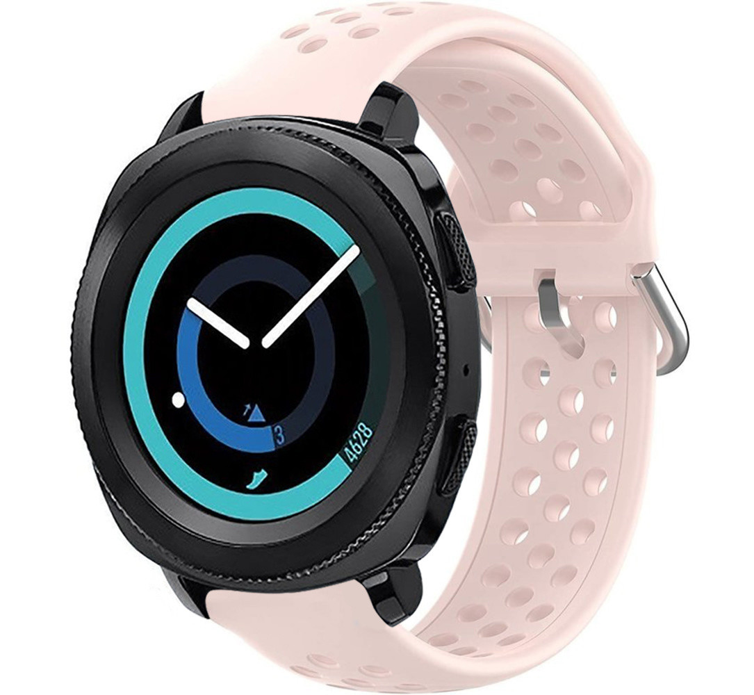 Strap-it Strap-it Bracelet silicone avec trous Samsung Gear Sport (rose clair)