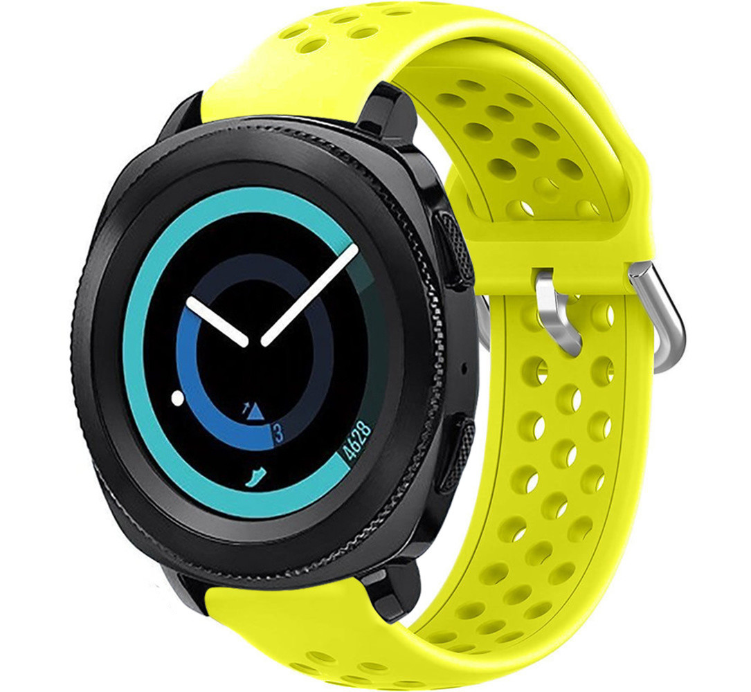 Strap-it Strap-it Bracelet silicone avec trous Samsung Gear Sport (jaune)
