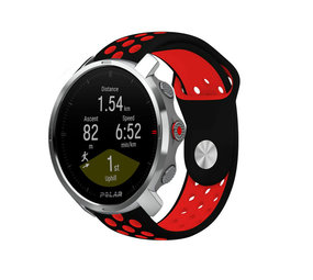 Strap-it Bracelet sport Polar Grit X (noir/rouge)