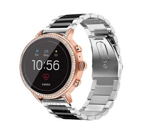 Strap-it Bracelet acier Fossil Gen 5e - 42mm (argent/noir)