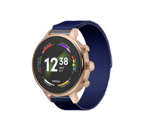 Strap-it Bracelet milanais Fossil Gen 6 - 42mm (bleu)