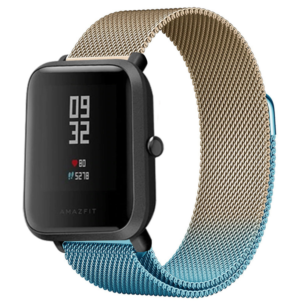 Strap-it Strap-it Bracelet milanais Xiaomi Amazfit Bip (bleu/or)