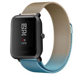 Strap-it Bracelet milanais Xiaomi Amazfit Bip (bleu/or) Strap-it Bracelet milanais Xiaomi Amazfit Bip (bleu/or)