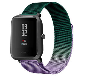 Strap-it Bracelet milanais Xiaomi Amazfit Bip (violet/vert) Strap-it Bracelet milanais Xiaomi Amazfit Bip (violet/vert)