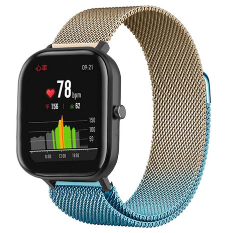 Strap-it Strap-it Bracelet milanais Xiaomi Amazfit GTS (bleu/or)