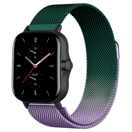 Strap-it Strap-it Bracelet milanais Amazfit GTS 2 (violet/vert)