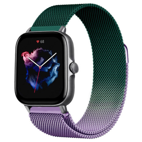 Strap-it Strap-it Bracelet milanais Amazfit GTS 3 (violet/vert)