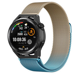 Strap-it Bracelet milanais Huawei Watch GT Runner (bleu/or)