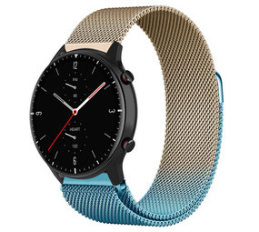 Strap-it Bracelet milanais Amazfit GTR 2 (bleu/or)