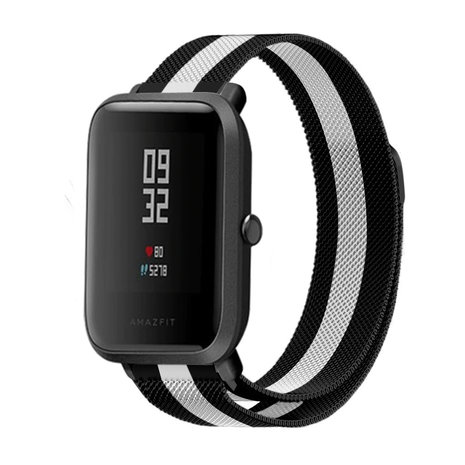 Strap-it Strap-it Bracelet milanais Xiaomi Amazfit Bip (noir/blanc)