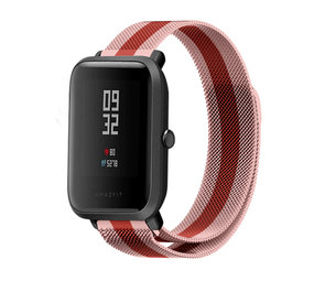 Strap-it Bracelet milanais Xiaomi Amazfit Bip (rouge/rose)