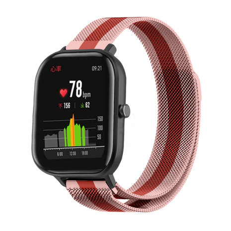 Strap-it Strap-it Bracelet milanais Xiaomi Amazfit GTS (rouge/rose)