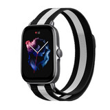 Strap-it Bracelet milanais Amazfit GTS 3 (noir/blanc)