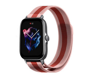 Strap-it Bracelet milanais Amazfit GTS 3 (rouge/rose)