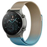 Strap-it Bracelet milanais Huawei Watch GT 2 Pro (bleu/or)