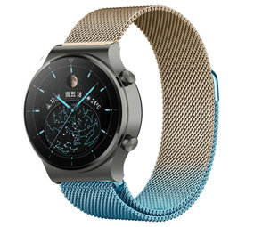 Strap-it Bracelet milanais Huawei Watch GT 2 Pro (bleu/or)