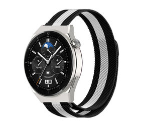 Strap-it Bracelet milanais Huawei Watch GT 3 Pro 46mm (noir/blanc)