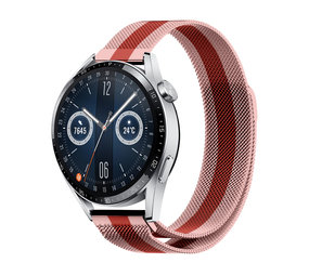 Strap-it Bracelet milanais Huawei Watch GT 3 46mm (rouge/rose)