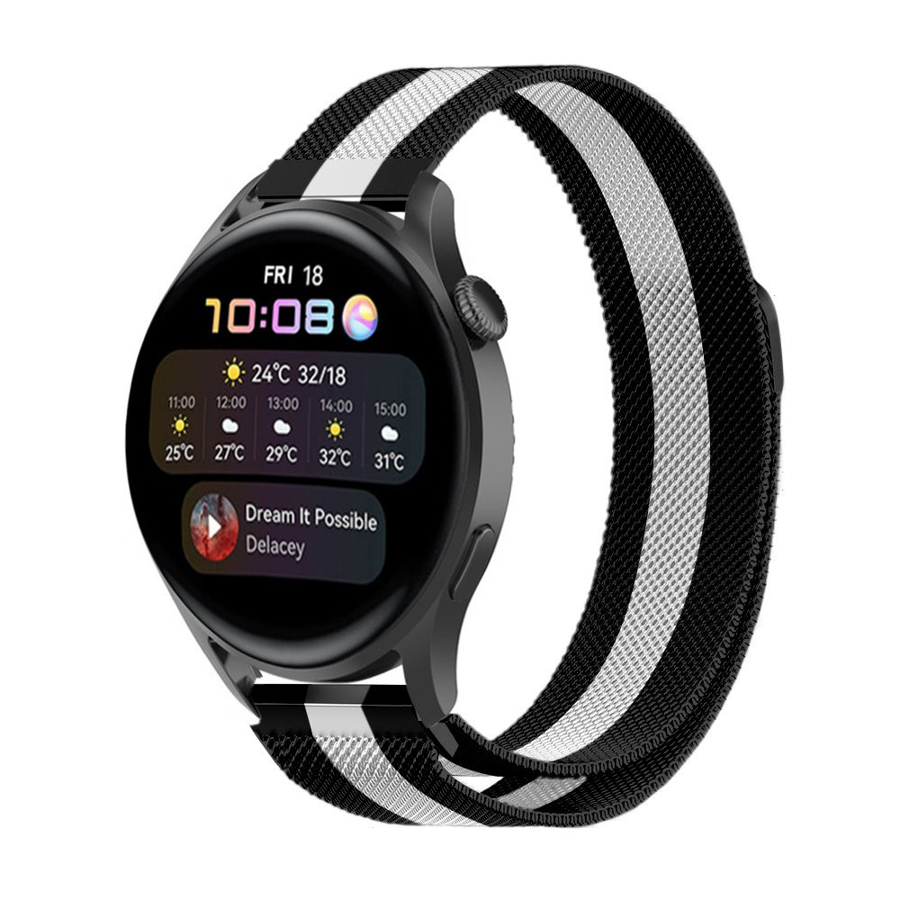 Strap-it Strap-it Bracelet milanais Huawei Watch 3 (Pro) (noir/blanc)