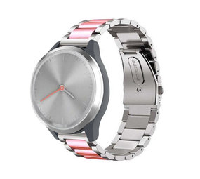 Strap-it Bracelet acier Garmin Vivomove 3s (argent/rose)