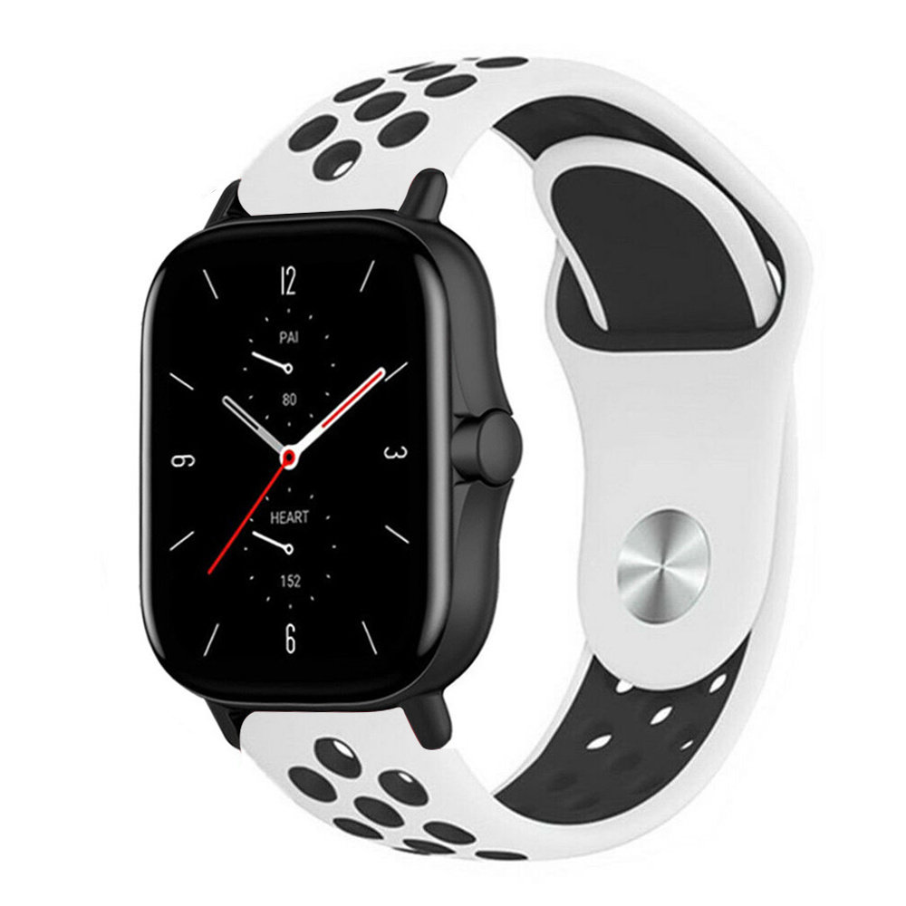 Strap-it Strap-it Bracelet sport Amazfit GTS 2 (blanc/noir)
