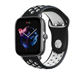 Strap-it Bracelet sport Amazfit GTS 3 (noir/blanc) Strap-it Bracelet sport Amazfit GTS 3 (noir/blanc)
