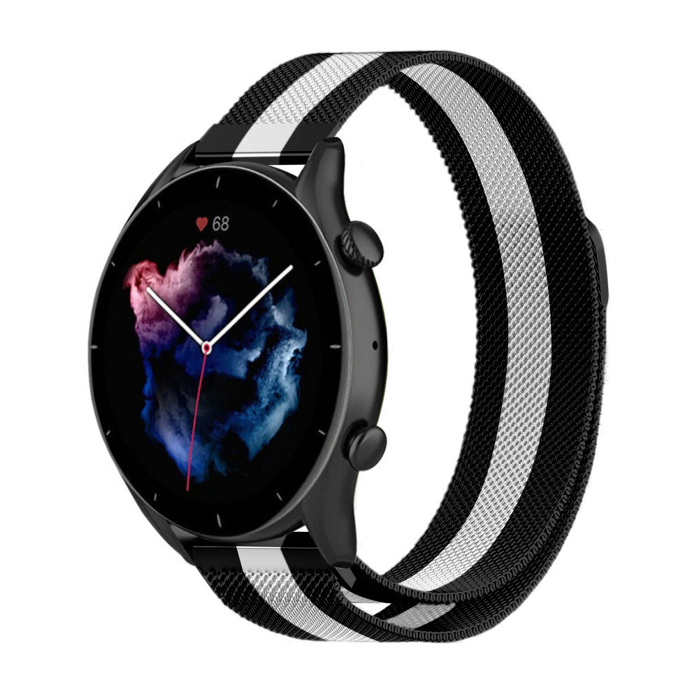 Strap-it Strap-it Bracelet milanais Amazfit GTR 3 (Pro) (noir/blanc)