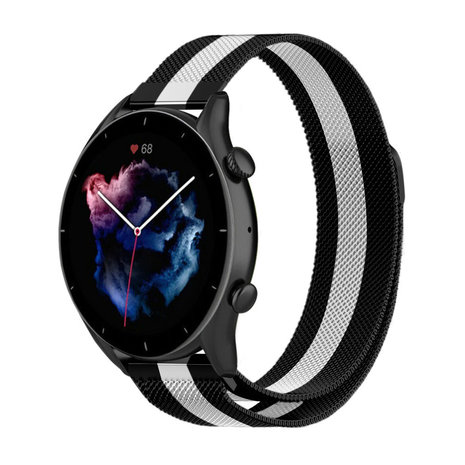 Strap-it Strap-it Bracelet milanais Amazfit GTR 3 (Pro) (noir/blanc)