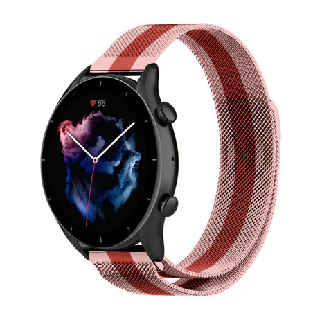 Strap-it Strap-it Bracelet milanais Amazfit GTR 3 (Pro) (rouge/rose) Strap-it Strap-it Bracelet milanais Amazfit GTR 3 (Pro) (rouge/rose)