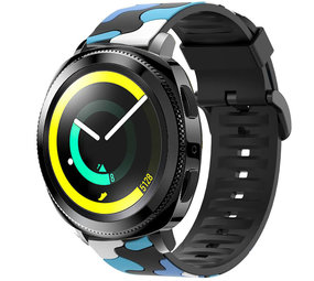 Strap-it Bracelet camouflage Samsung Gear Sport (bleu)