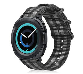 Strap-it Bracelet nylon boucle Samsung Gear Sport (noir/gris)