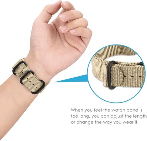 Strap-it Strap-it Bracelet nylon boucle Samsung Gear Sport (kaki)