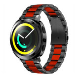 Strap-it Bracelet acier Samsung Gear Sport (noir/rouge)