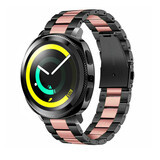 Strap-it Bracelet acier Samsung Gear Sport (noir/rose)