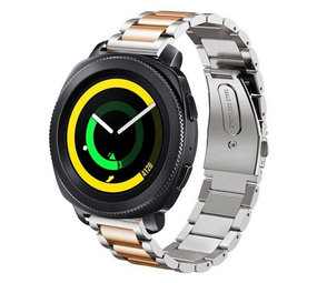 Strap-it Bracelet acier Samsung Gear Sport (argent/or rose)