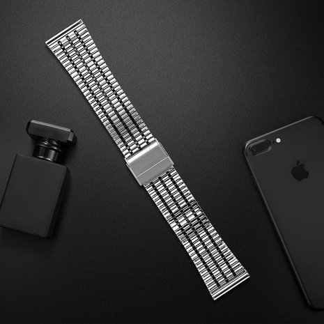 Strap-it Strap-it Bracelet acier inoxydable Samsung Gear Sport (argent/noir)