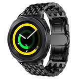 Strap-it Bracelet acier dragon Samsung Gear Sport (noir)
