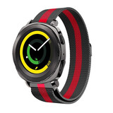 Strap-it Bracelet milanais Samsung Gear Sport (noir/rouge)
