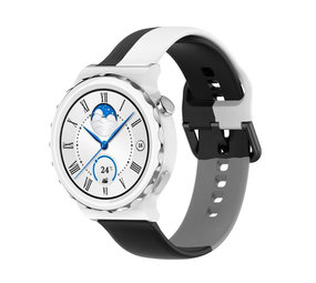 Strap-it Bracelet triple sport Huawei Watch GT 3 Pro 43mm (noir-blanc-gris)
