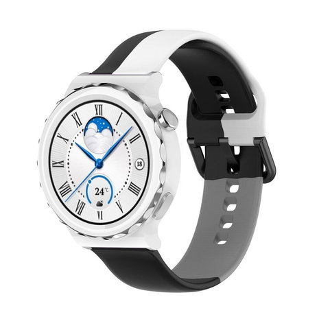 Strap-it Strap-it Bracelet triple sport Huawei Watch GT 3 Pro 43mm (noir-blanc-gris)