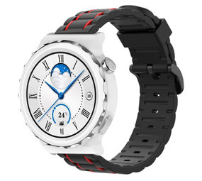 Strap-it Bracelet sport boucle Huawei Watch GT 3 Pro 43mm (noir/rouge)