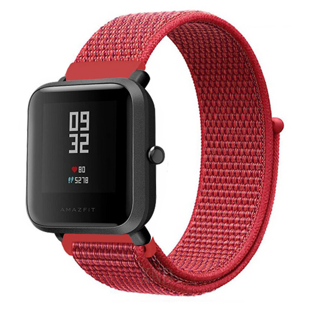 Strap-it Strap-it Bracelet nylon Xiaomi Amazfit Bip (rouge)