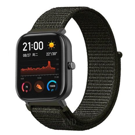 Strap-it Strap-it Bracelet nylon Xiaomi Amazfit GTS (vert foncé) Strap-it Strap-it Bracelet nylon Xiaomi Amazfit GTS (vert foncé)