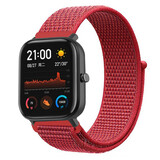 Strap-it Bracelet nylon Xiaomi Amazfit GTS (rouge)