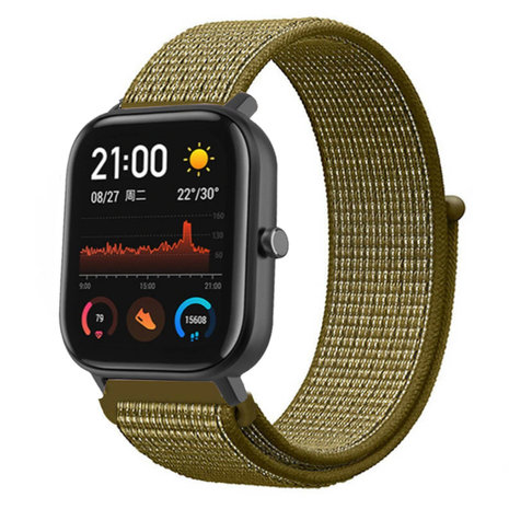 Strap-it Strap-it Bracelet nylon Xiaomi Amazfit GTS (olive)