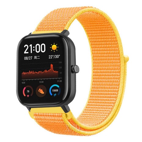 Strap-it Strap-it Bracelet nylon Xiaomi Amazfit GTS (jaune clair)