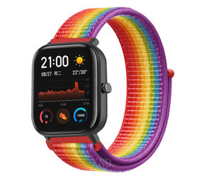 Strap-it Bracelet nylon Xiaomi Amazfit GTS (arc-en-ciel)