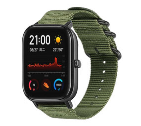 Strap-it Bracelet nylon boucle Xiaomi Amazfit GTS (vert)